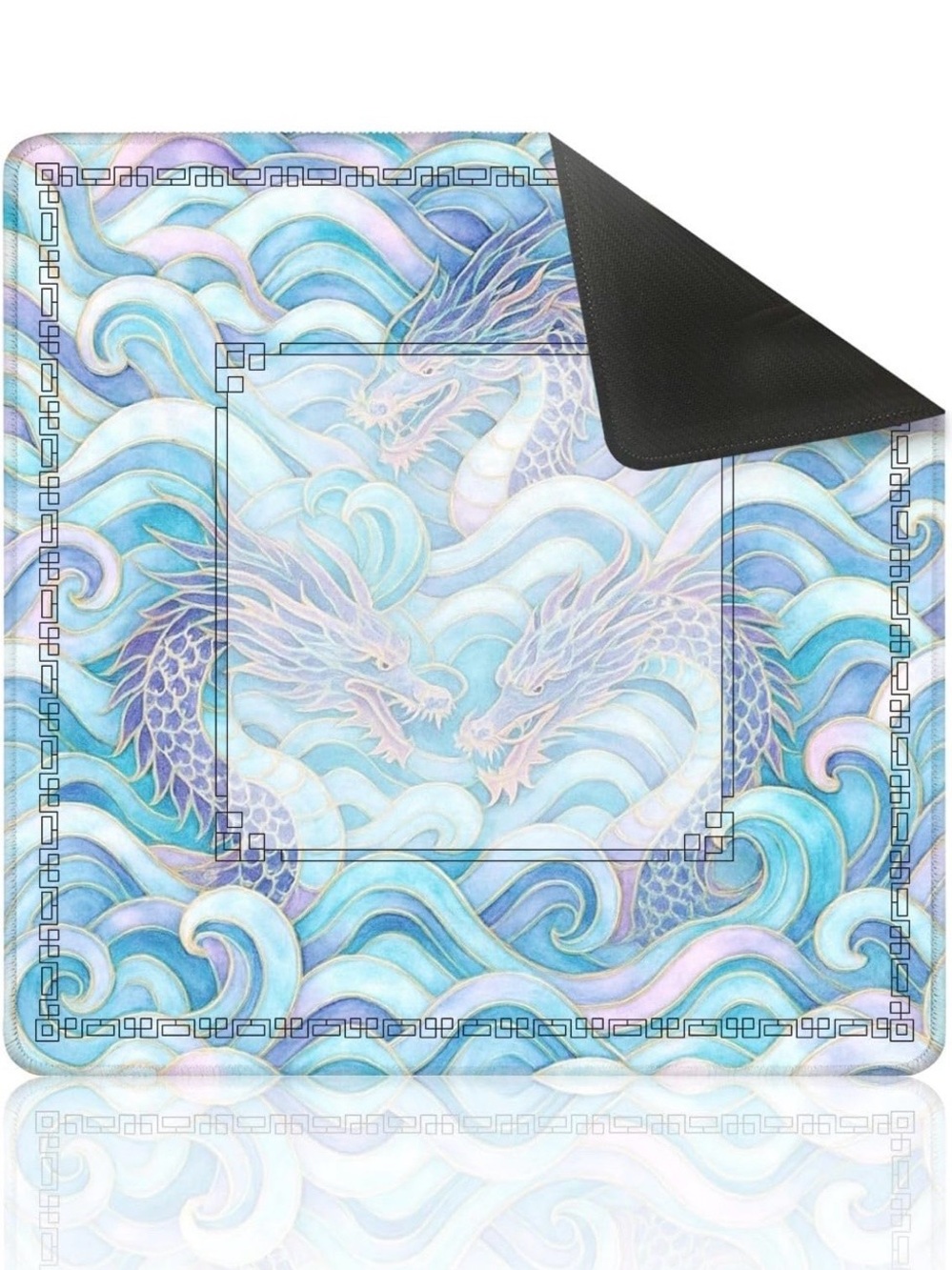 New Mahjong Mat with 🩵 🌊 Waves and Dragons 💜🐉